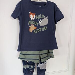 Navy and Green Kids Pajamas Set
